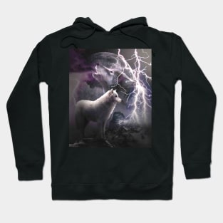 Lightning Wolf Howling At The Moon Hoodie